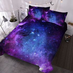 Galaxy Duvet Cover 3D Universe Bedding Set 3 Piece Quilt Cover (1 Duvet Cover + 2 Pillowcases) (size: Queen)