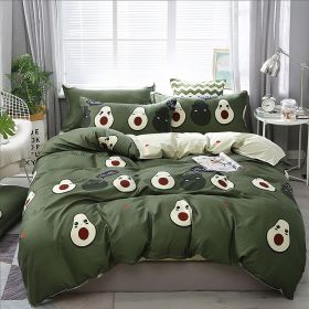 3Pcs Avocado Bedding Sets Fruit Theme Duvet Cover Sets Cute Avocado Quilt Cover Set (size: Twin)